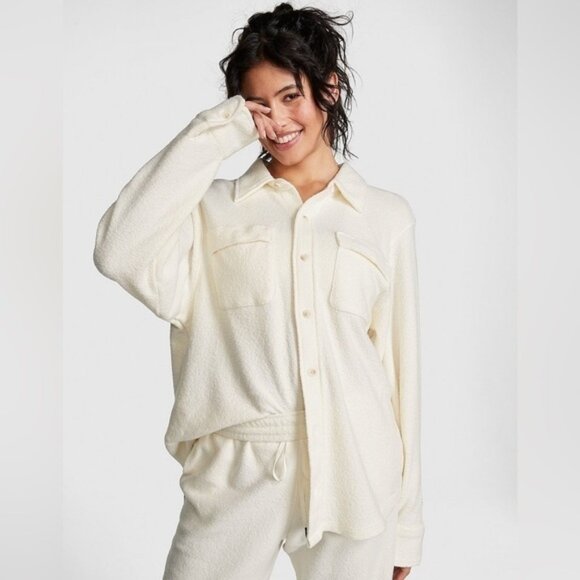 Pink REVERSE FLEECE SHACKET - Picture 1 of 9